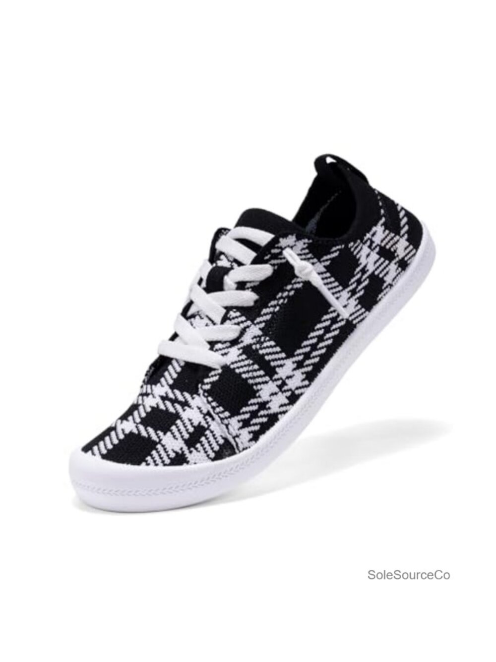 Women's Breathable Knitted Pull On Walking Loafers Slip-On Sneakers